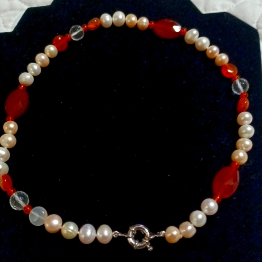 original pearl necklace with zirconia